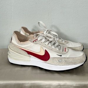 Nike waffle ones - cream/white/red